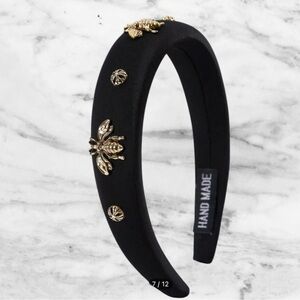 Brand New - Black headband with bees